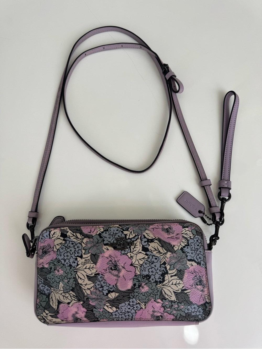 Coach Kira Crossbody Heritage Floral Print Soft Lilac Multi